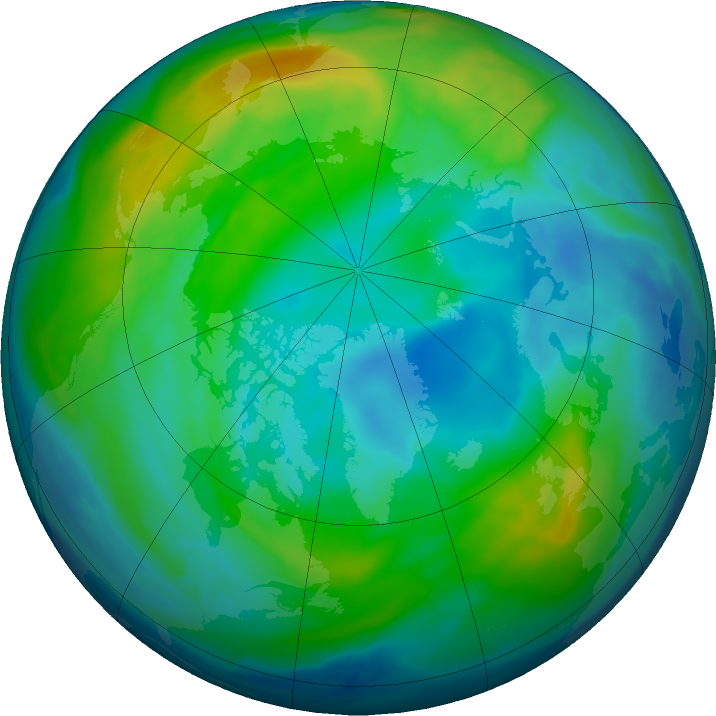 Arctic ozone map for 06 November 2023